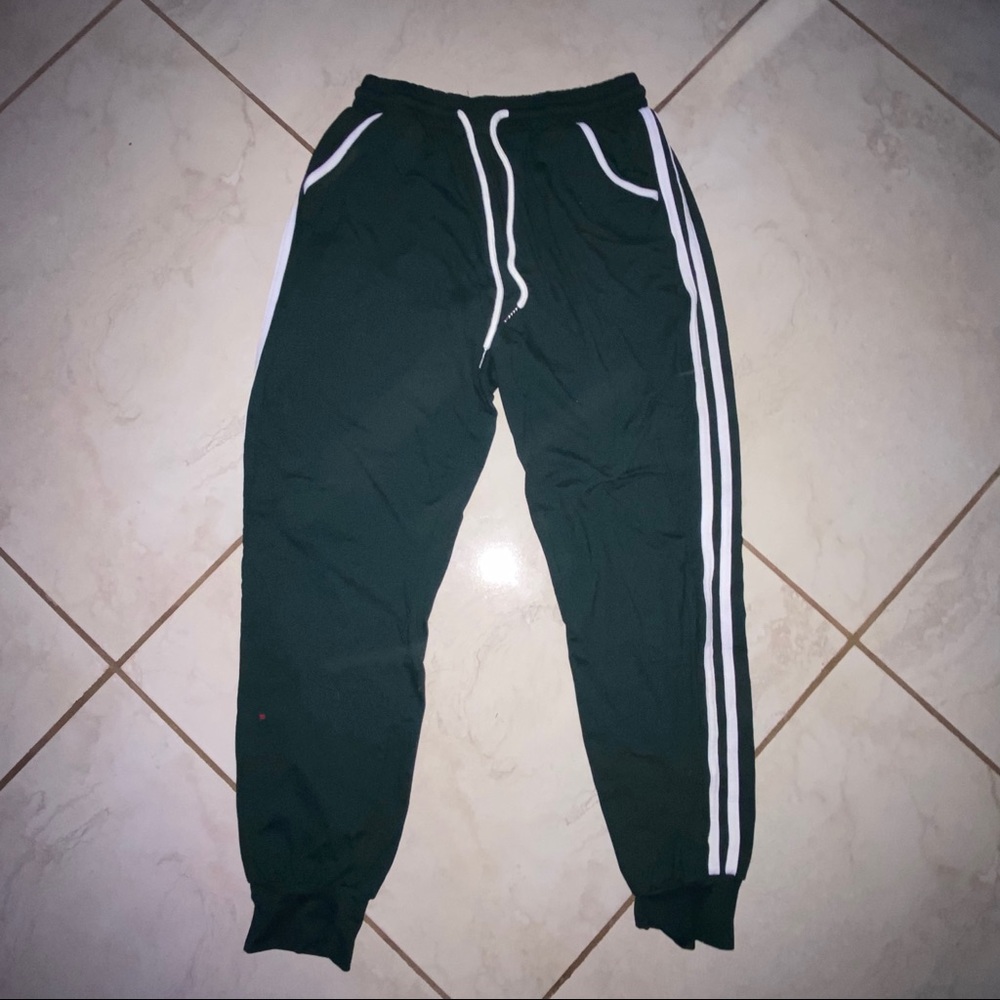 GREEN STRIPED JOGGERS